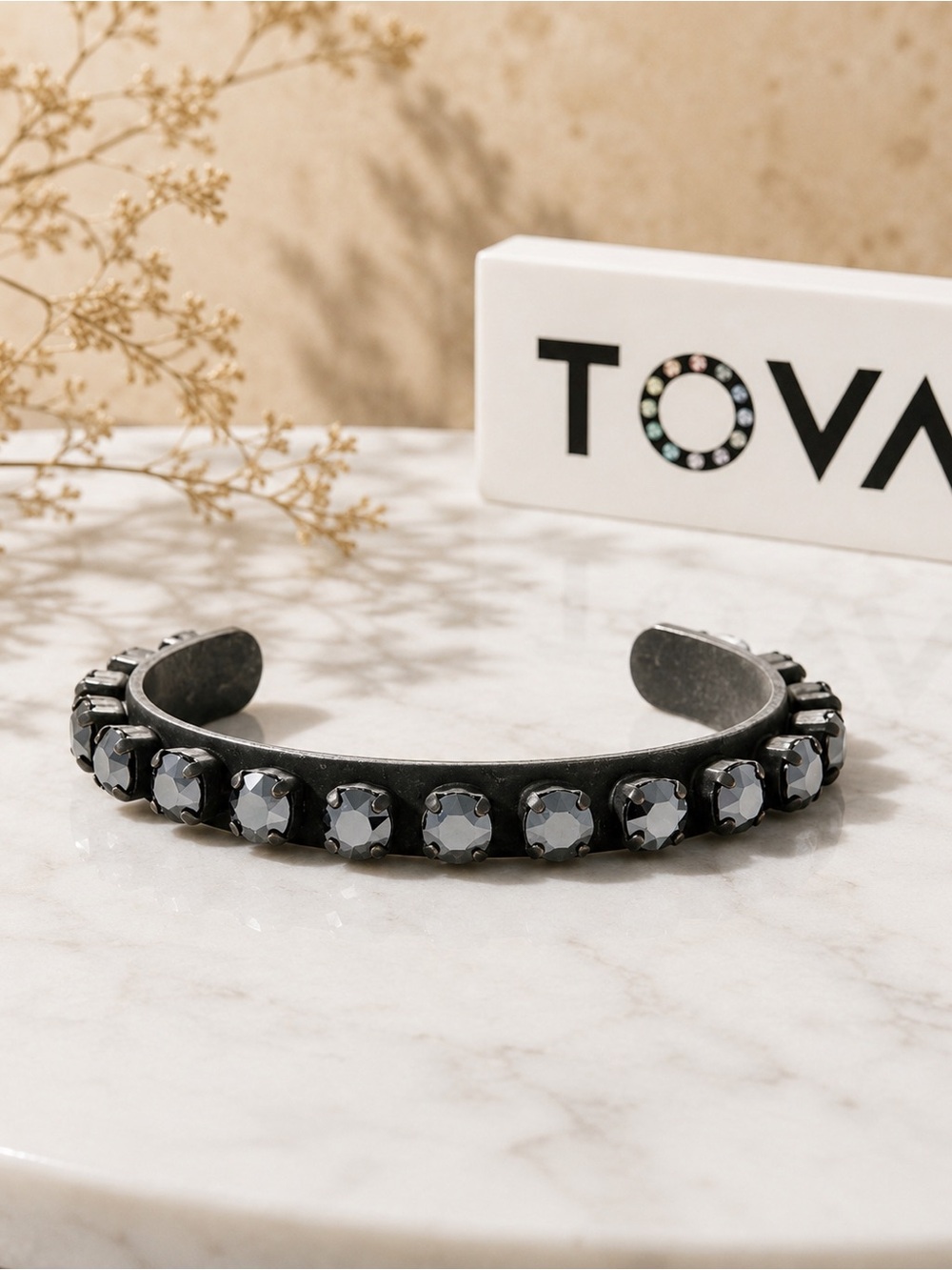 Tova Kelly metallic stone silver cuff